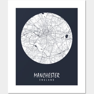 Manchester, England City Map - Full Moon Posters and Art